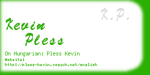 kevin pless business card